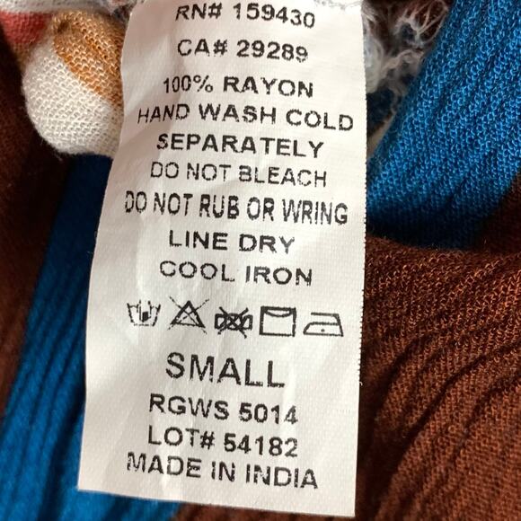 Elan Striped Maxi Cover Up Dress Plunging Bodice Slit Skirt Stripe Size Small - Picture 5 of 12